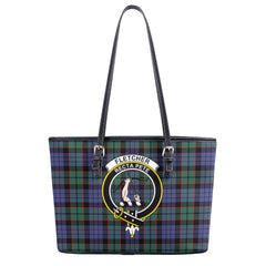 Fletcher Modern Tartan Crest Leather Tote Bag