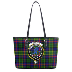 Forsyth Modern Tartan Crest Leather Tote Bag