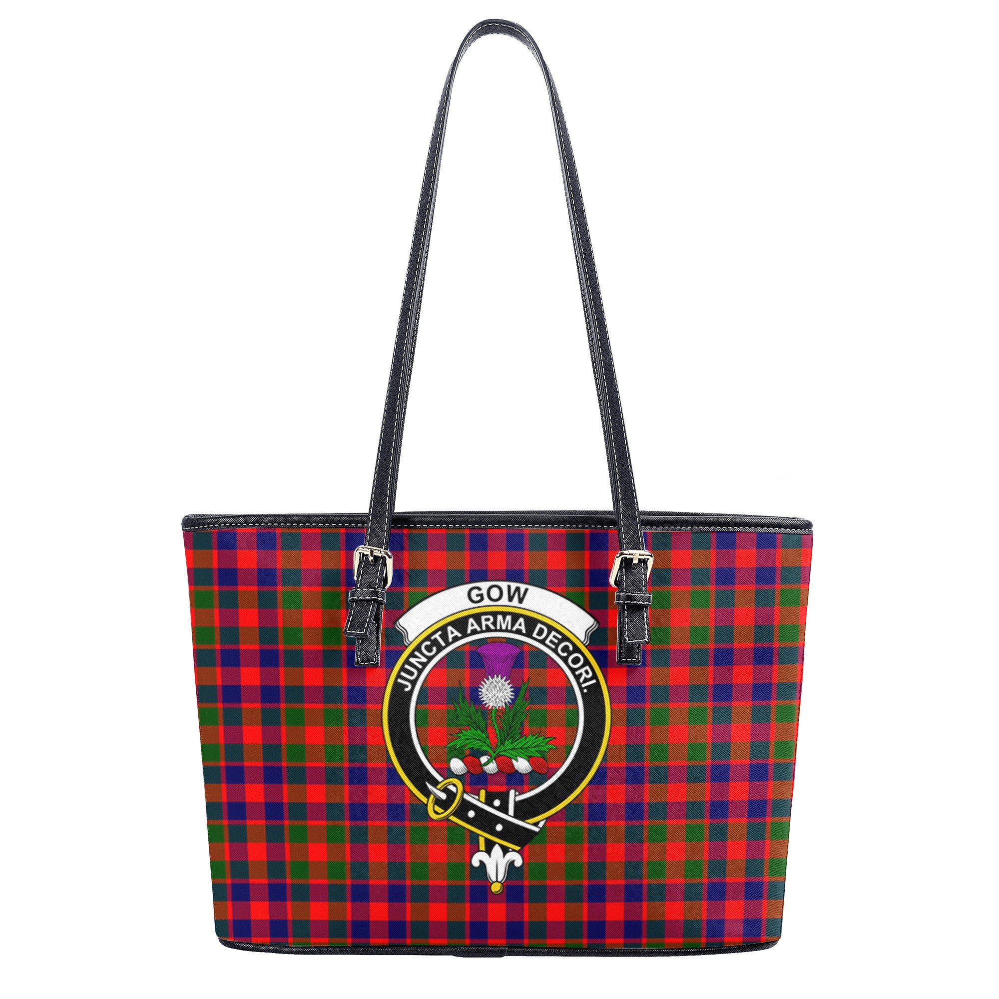 Gow (of Skeoch) Tartan Crest Leather Tote Bag