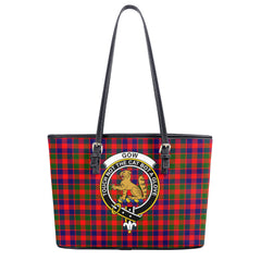 Gow (or McGouan) Tartan Crest Leather Tote Bag