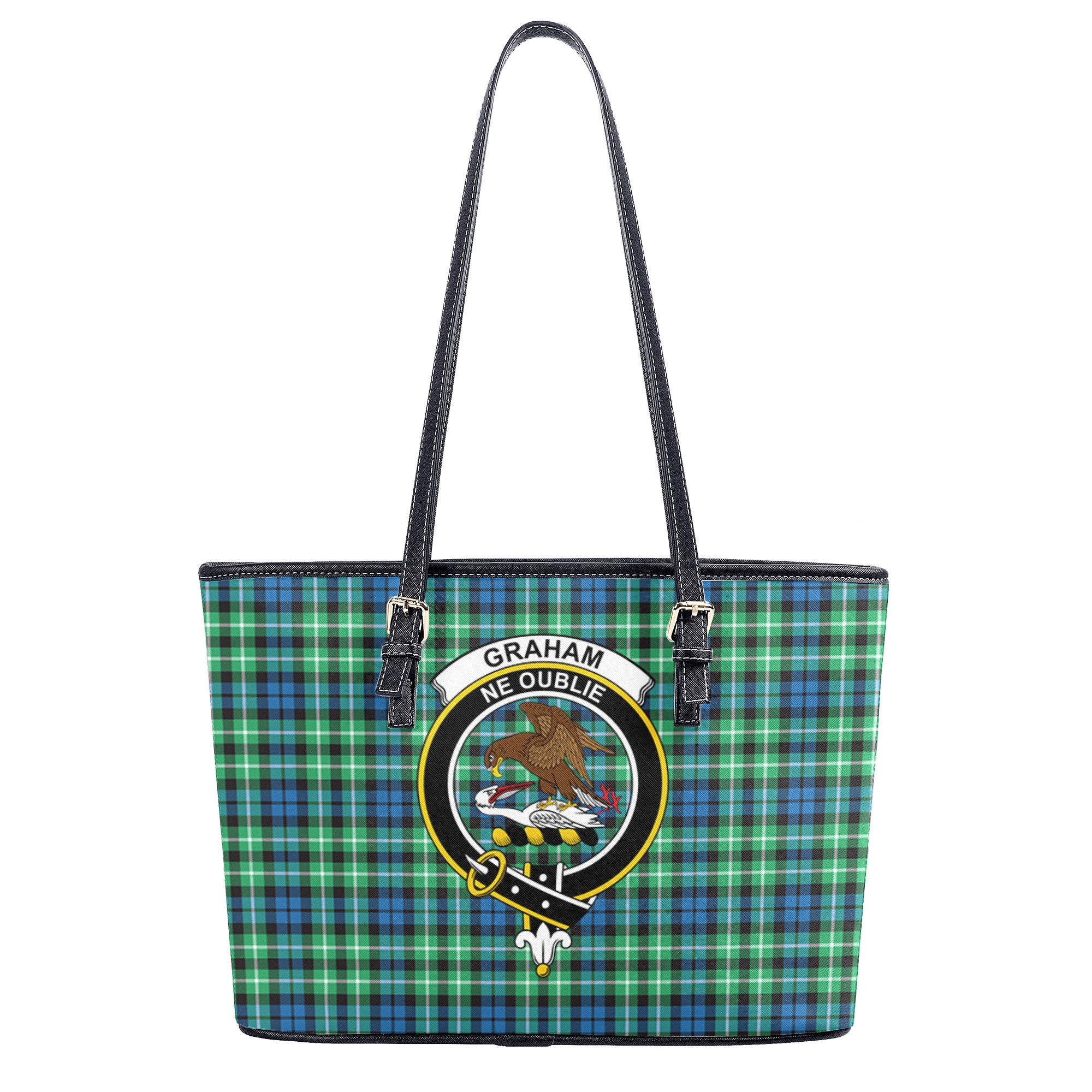 Graham of Montrose Ancient Tartan Crest Leather Tote Bag