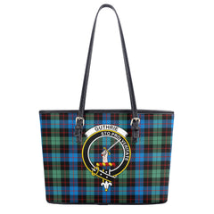 Guthrie Ancient Tartan Crest Leather Tote Bag