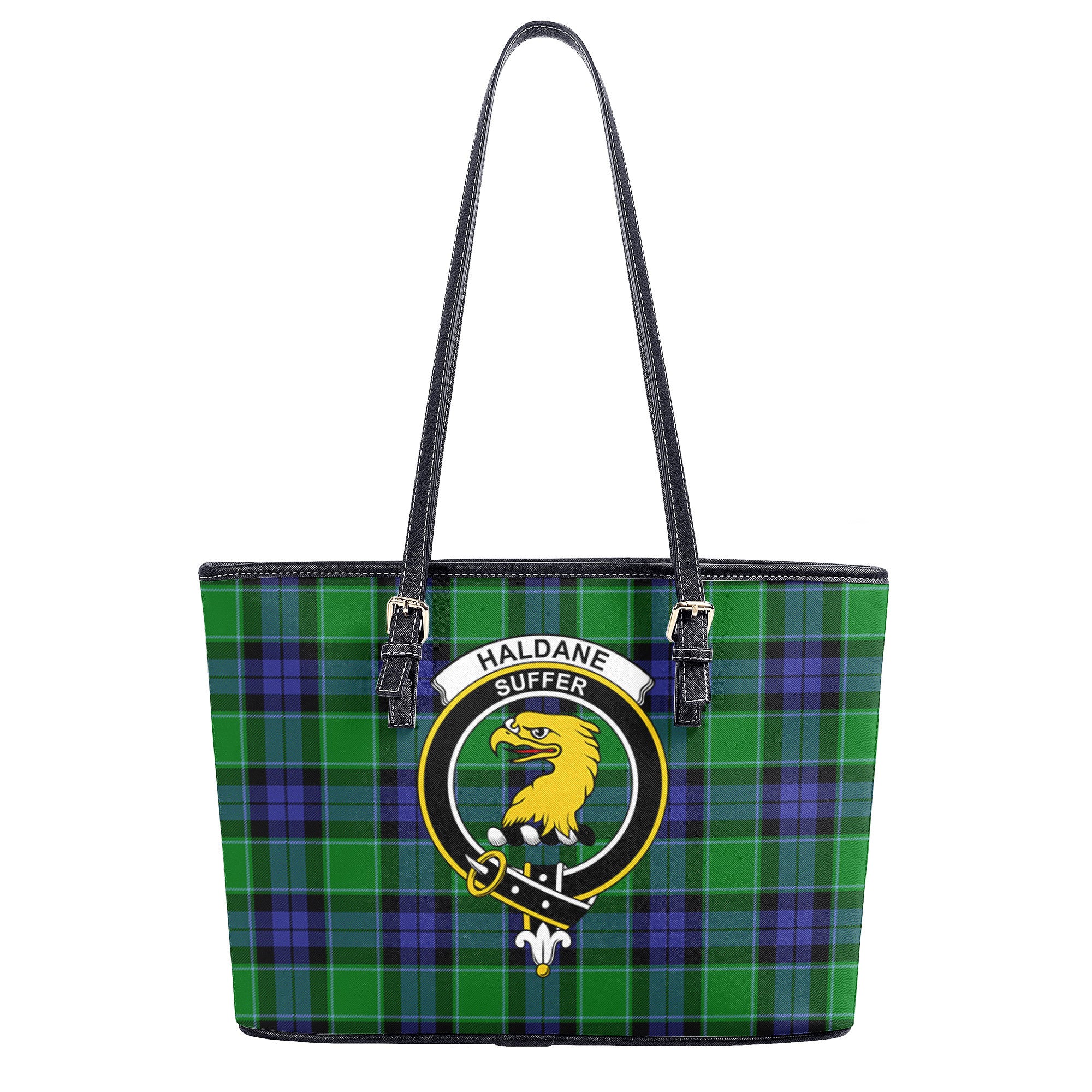 Haldane Tartan Crest Leather Tote Bag