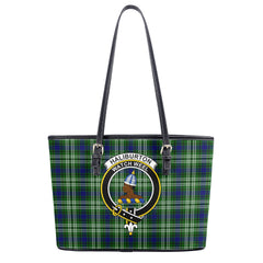 Haliburton Tartan Crest Leather Tote Bag