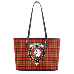 Hepburn Tartan Crest Leather Tote Bag