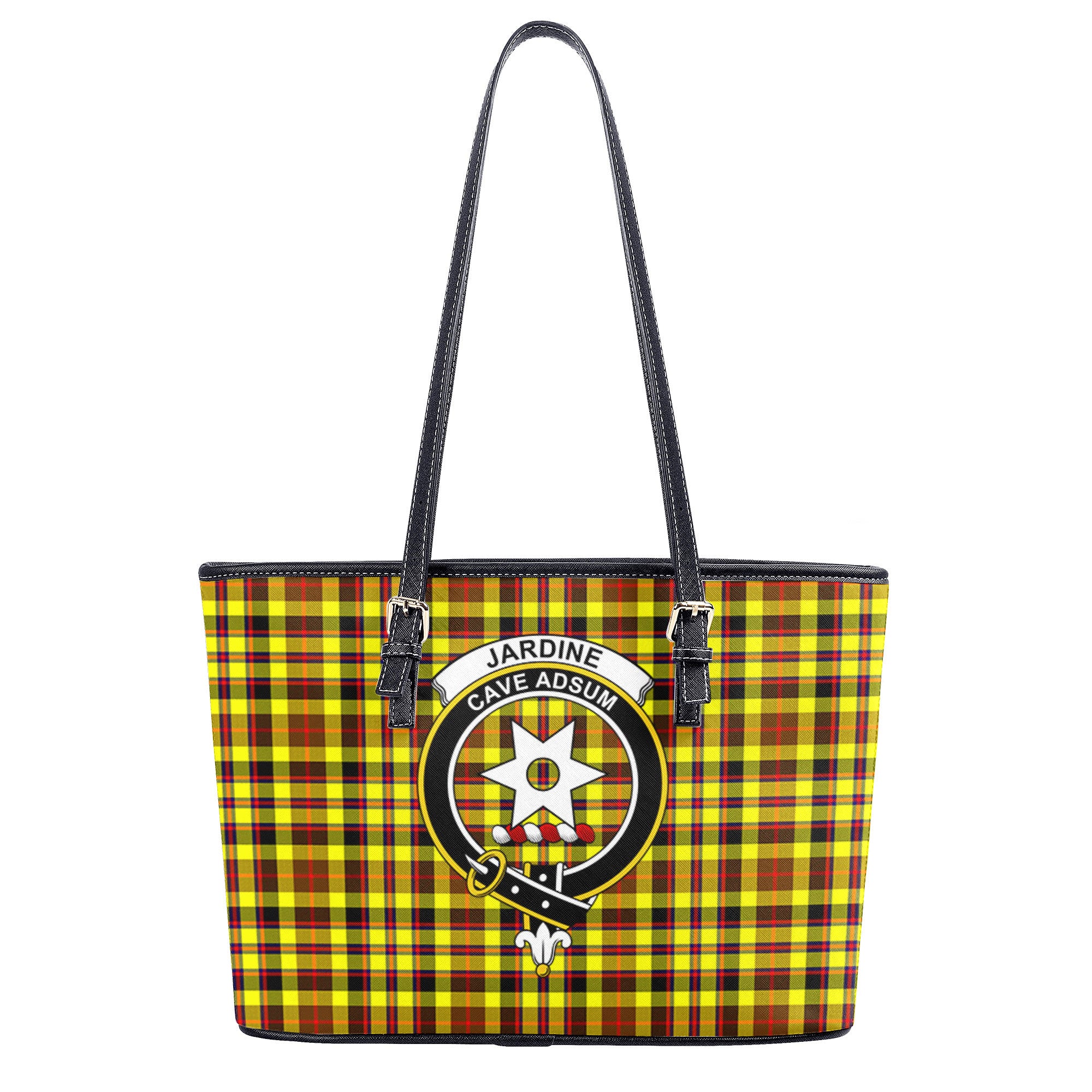 Jardine Tartan Crest Leather Tote Bag