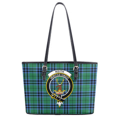 Keith Ancient Tartan Crest Leather Tote Bag