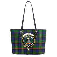 Laws Tartan Crest Leather Tote Bag