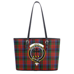 Leith Tartan Crest Leather Tote Bag