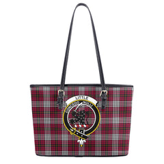 Little Tartan Crest Leather Tote Bag