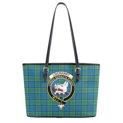 Lockhart Tartan Crest Leather Tote Bag