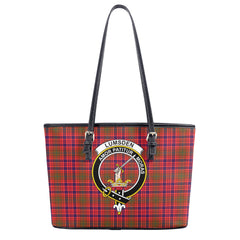 Lumsden Modern Tartan Crest Leather Tote Bag