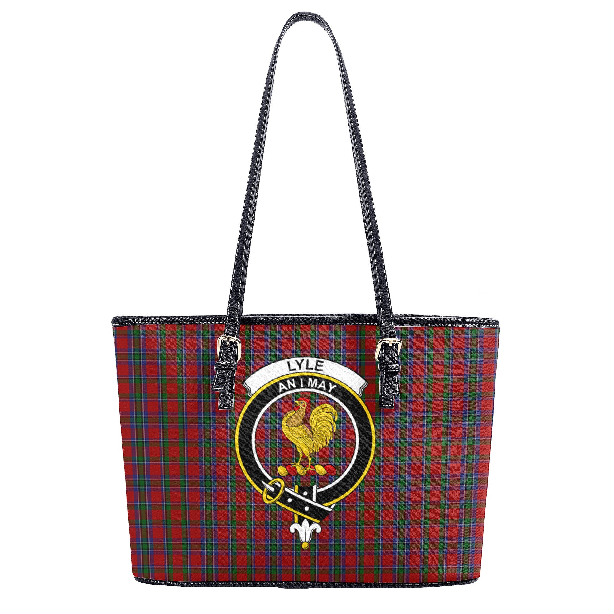 Lyle Tartan Crest Leather Tote Bag