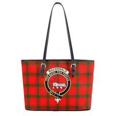 MacDonald of Sleat Tartan Crest Leather Tote Bag