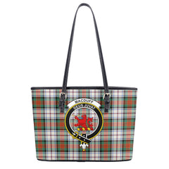 MacDuff Dress Ancient Tartan Crest Leather Tote Bag