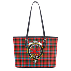 MacDuff Modern Tartan Crest Leather Tote Bag