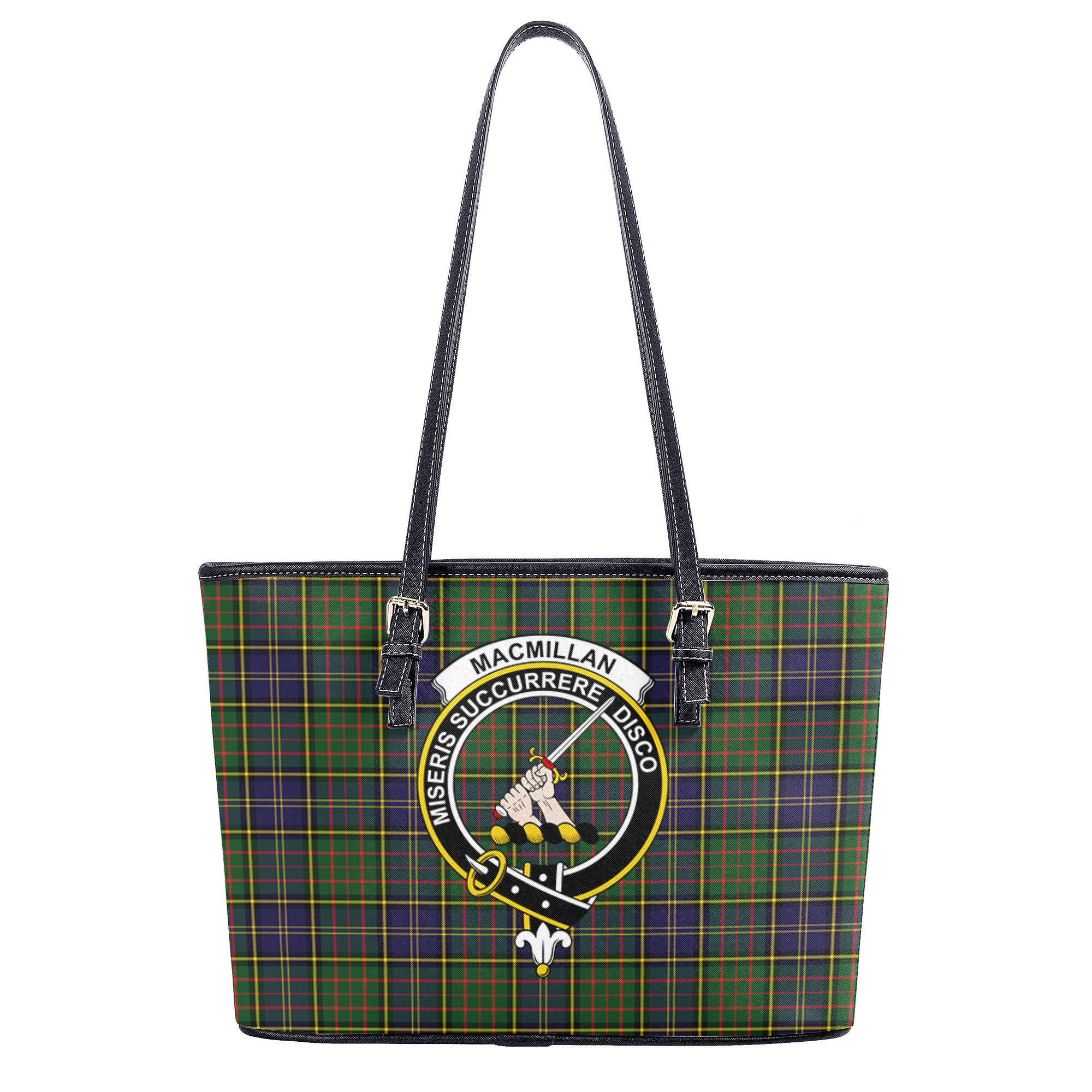 MacMillan Hunting Modern Tartan Crest Leather Tote Bag