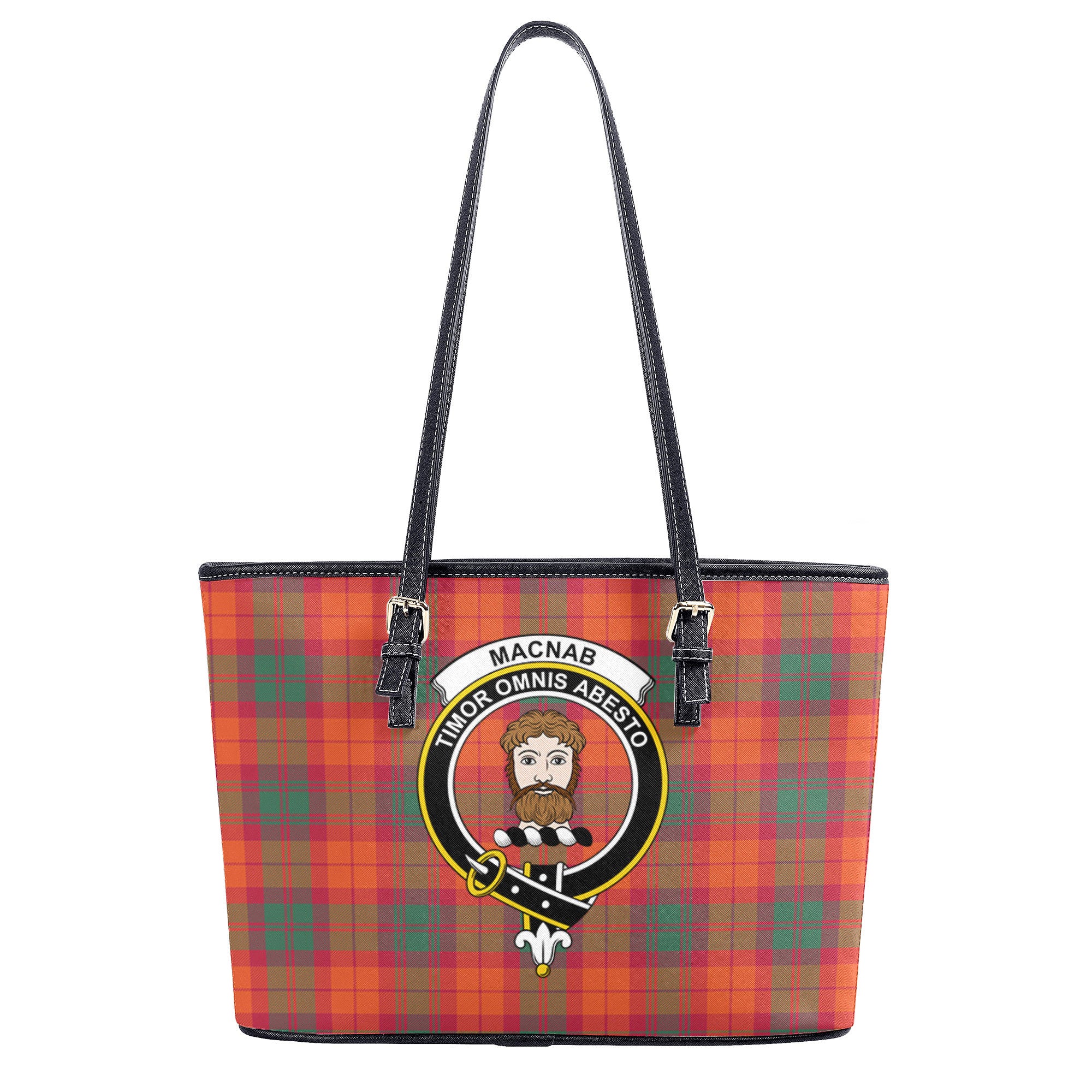 MacNab Ancient Tartan Crest Leather Tote Bag