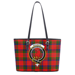 MacNicol (of Scorrybreac) Tartan Crest Leather Tote Bag