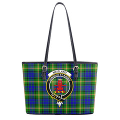 Maitland Tartan Crest Leather Tote Bag