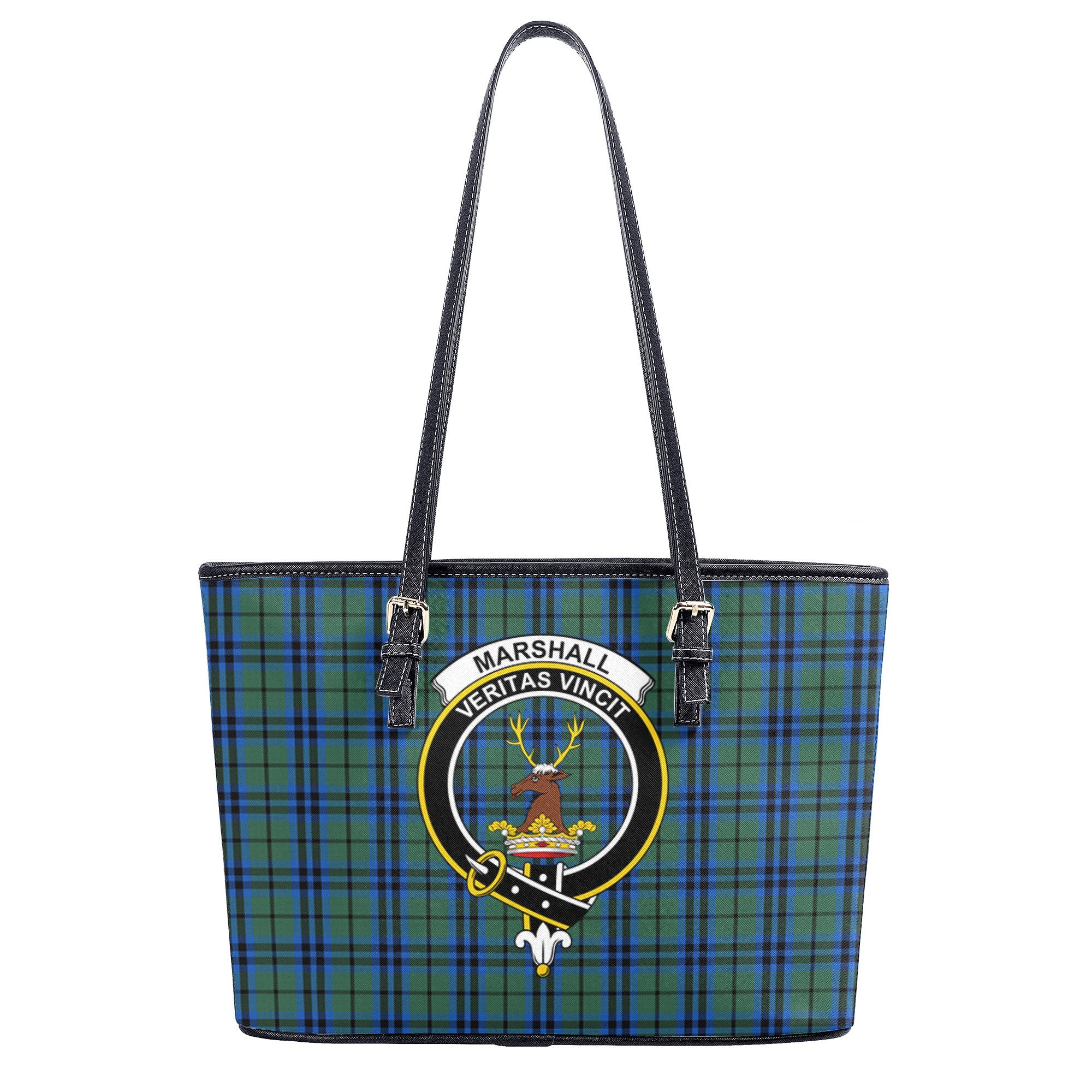 Marshall Tartan Crest Leather Tote Bag