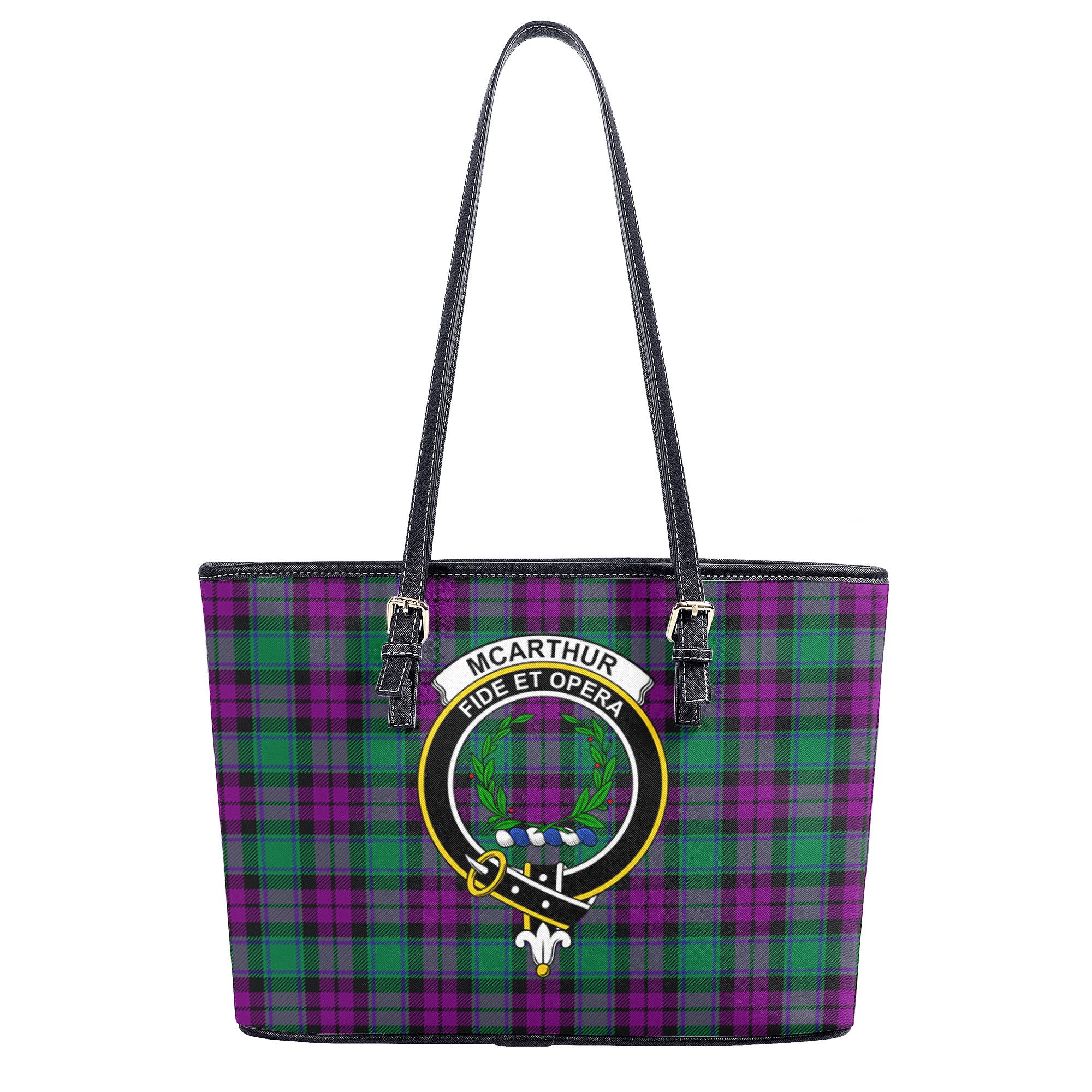 McArthur – Milton Tartan Crest Leather Tote Bag