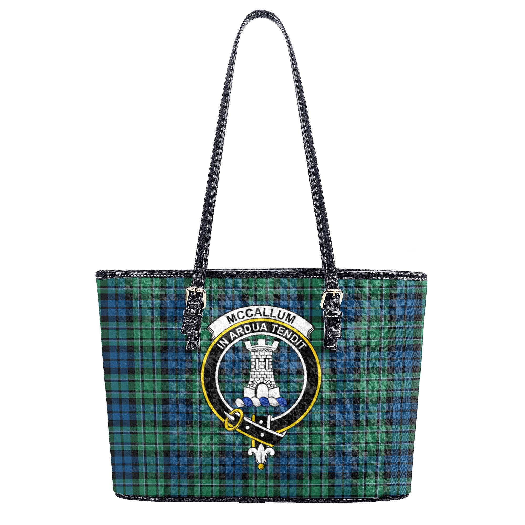 McCallum Ancient Tartan Crest Leather Tote Bag