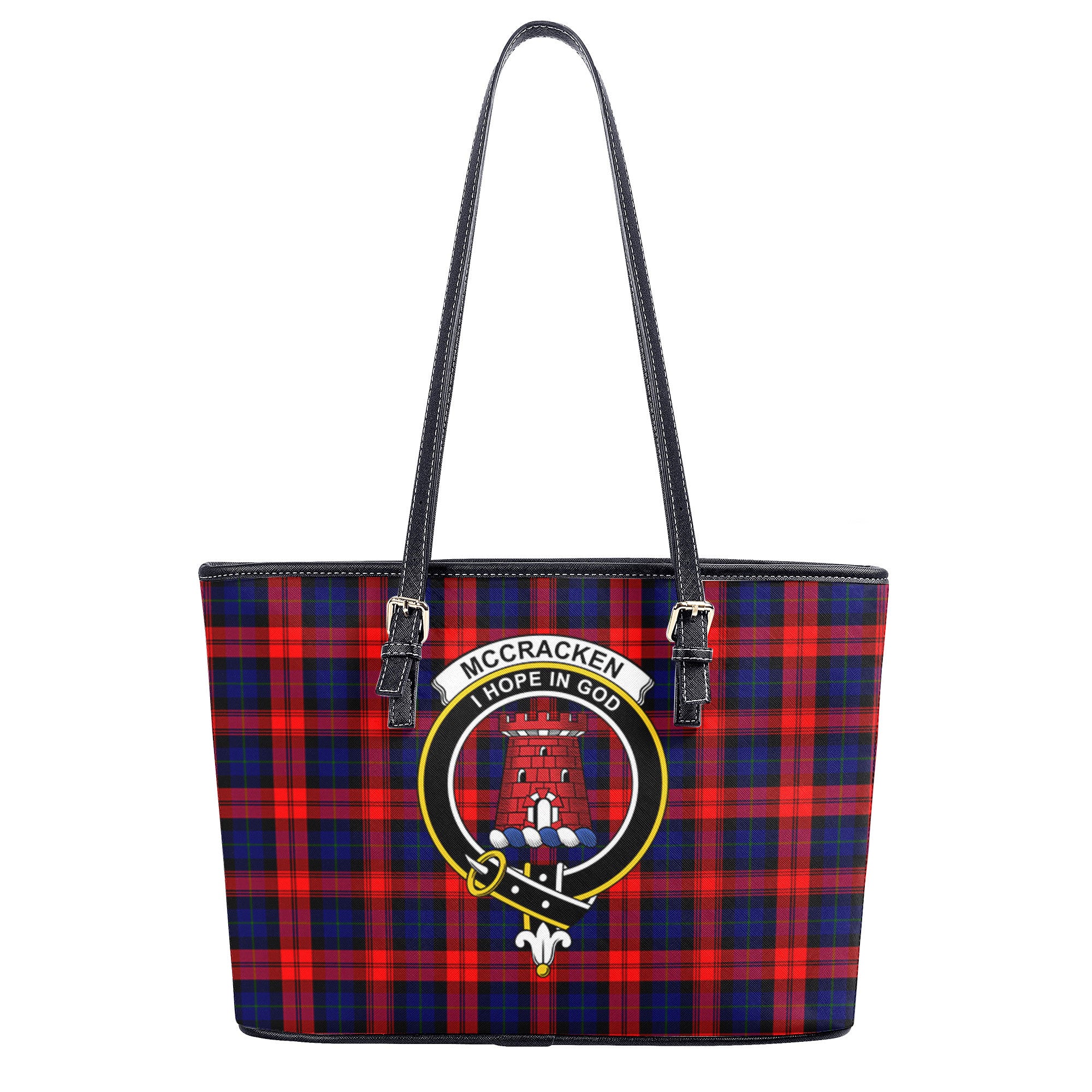 McCracken Tartan Crest Leather Tote Bag