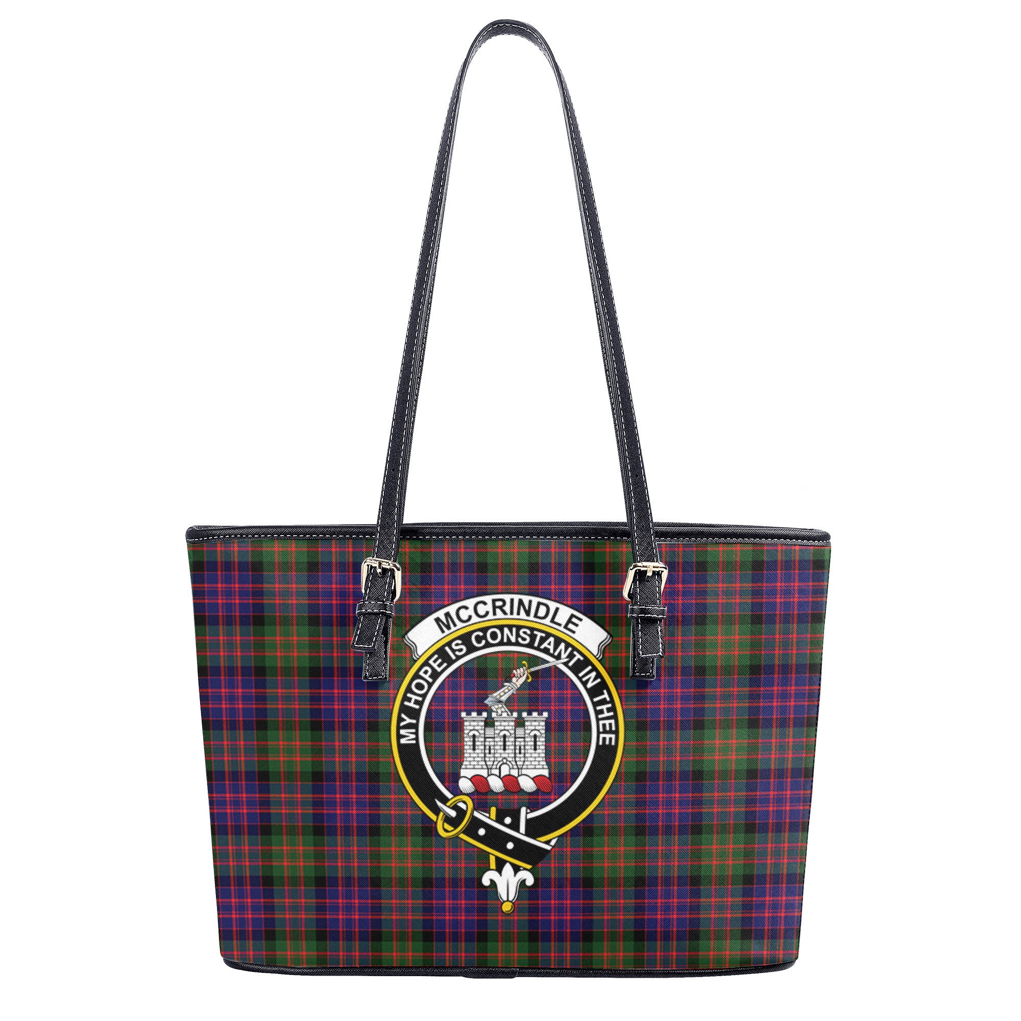 McCrindle Tartan Crest Leather Tote Bag