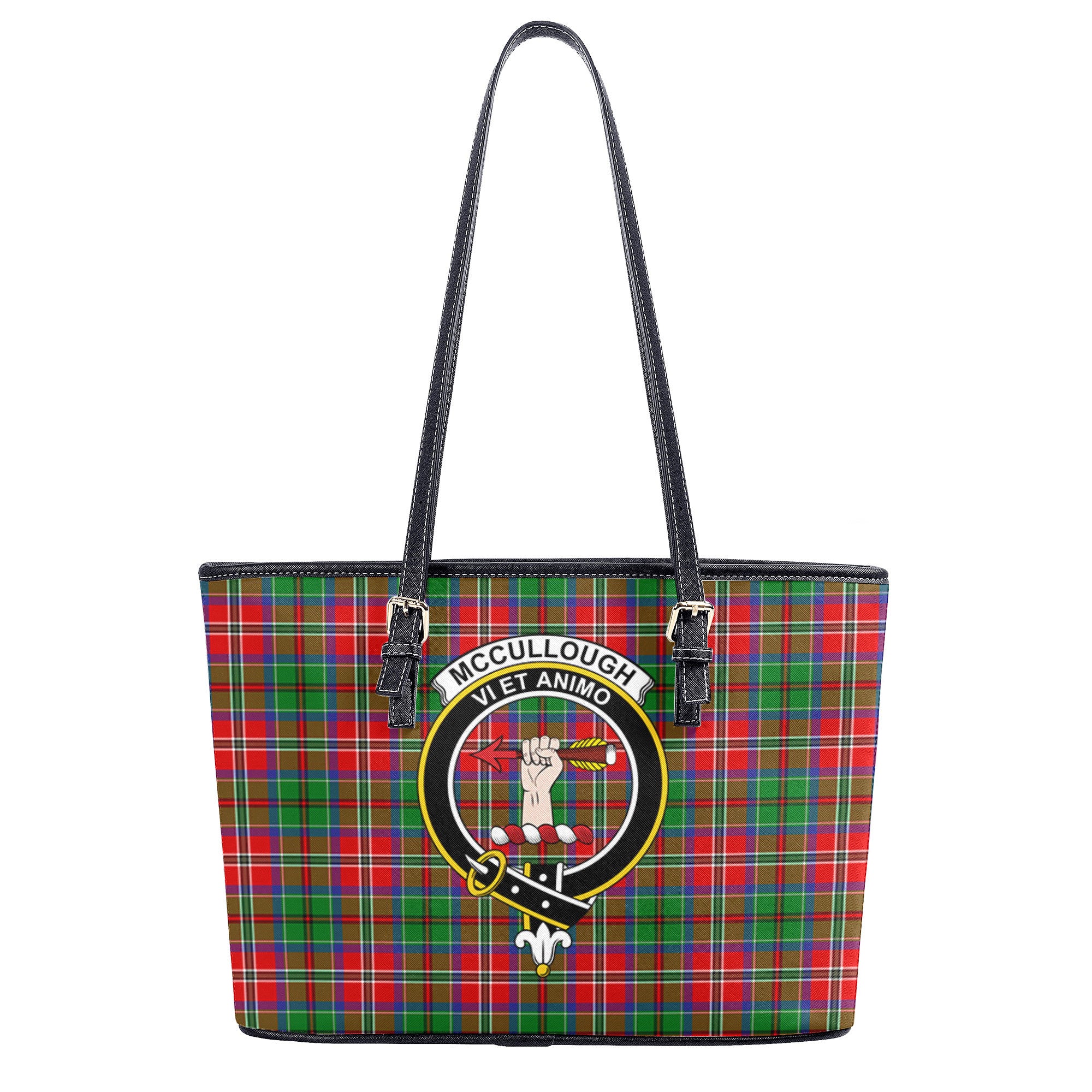 McCullough Tartan Crest Leather Tote Bag