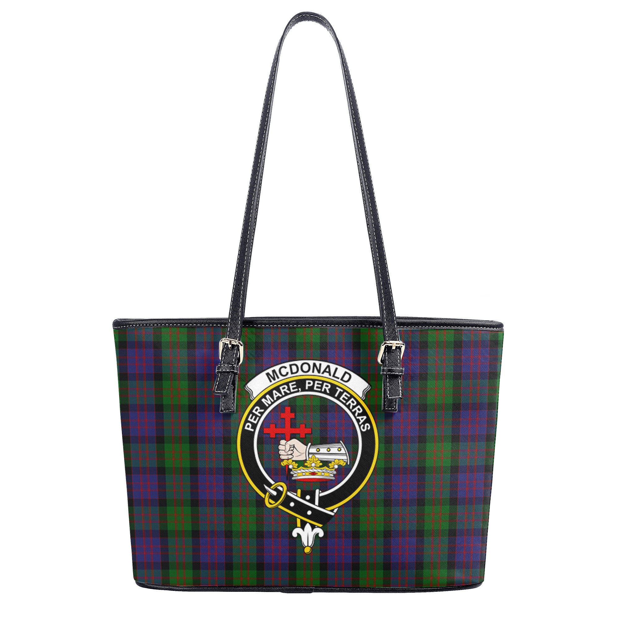 McDonald Tartan Crest Leather Tote Bag