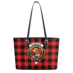 McGregor Rob Roy Modern Tartan Crest Leather Tote Bag