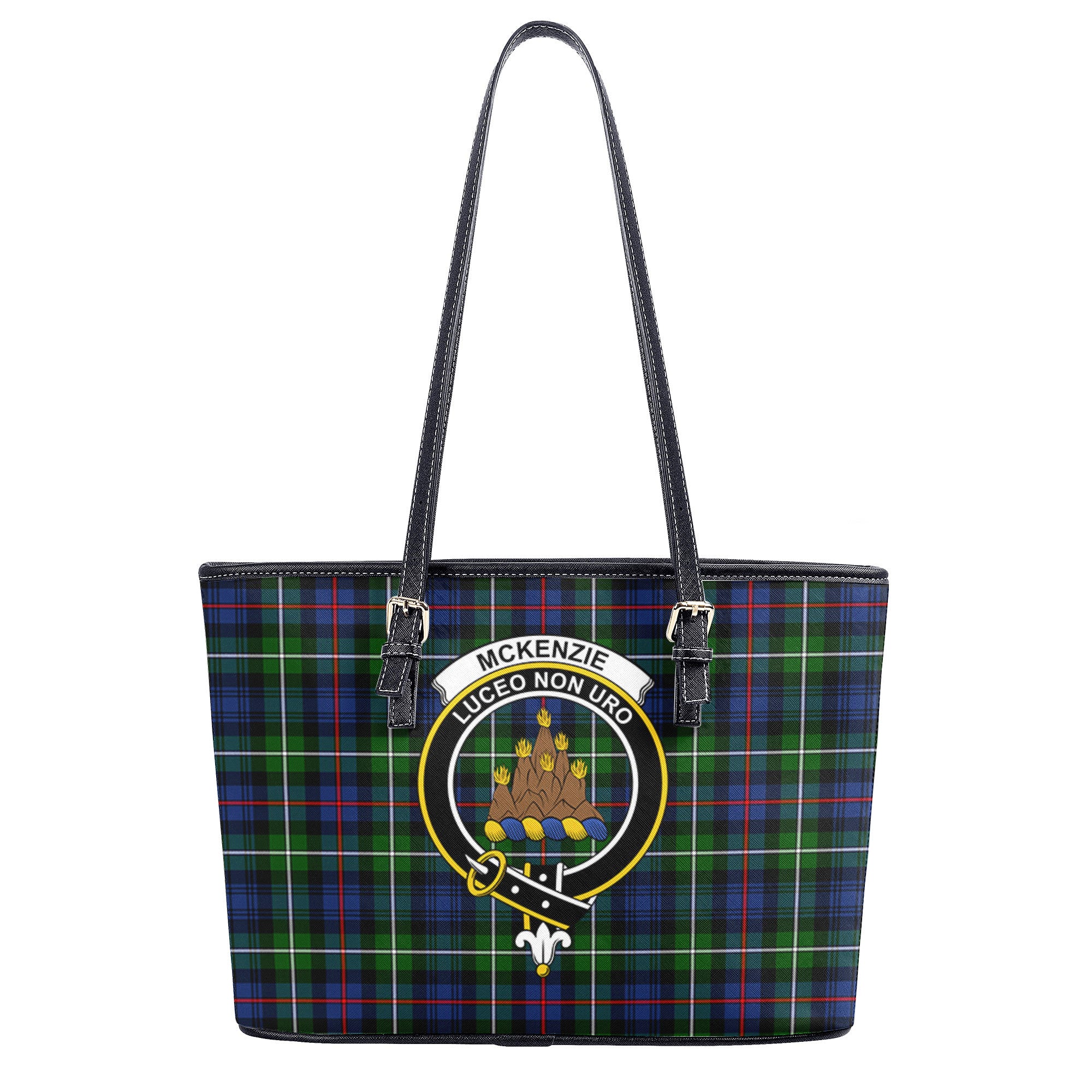 McKenzie Tartan Crest Leather Tote Bag