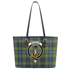 McLellan Ancient Tartan Crest Leather Tote Bag