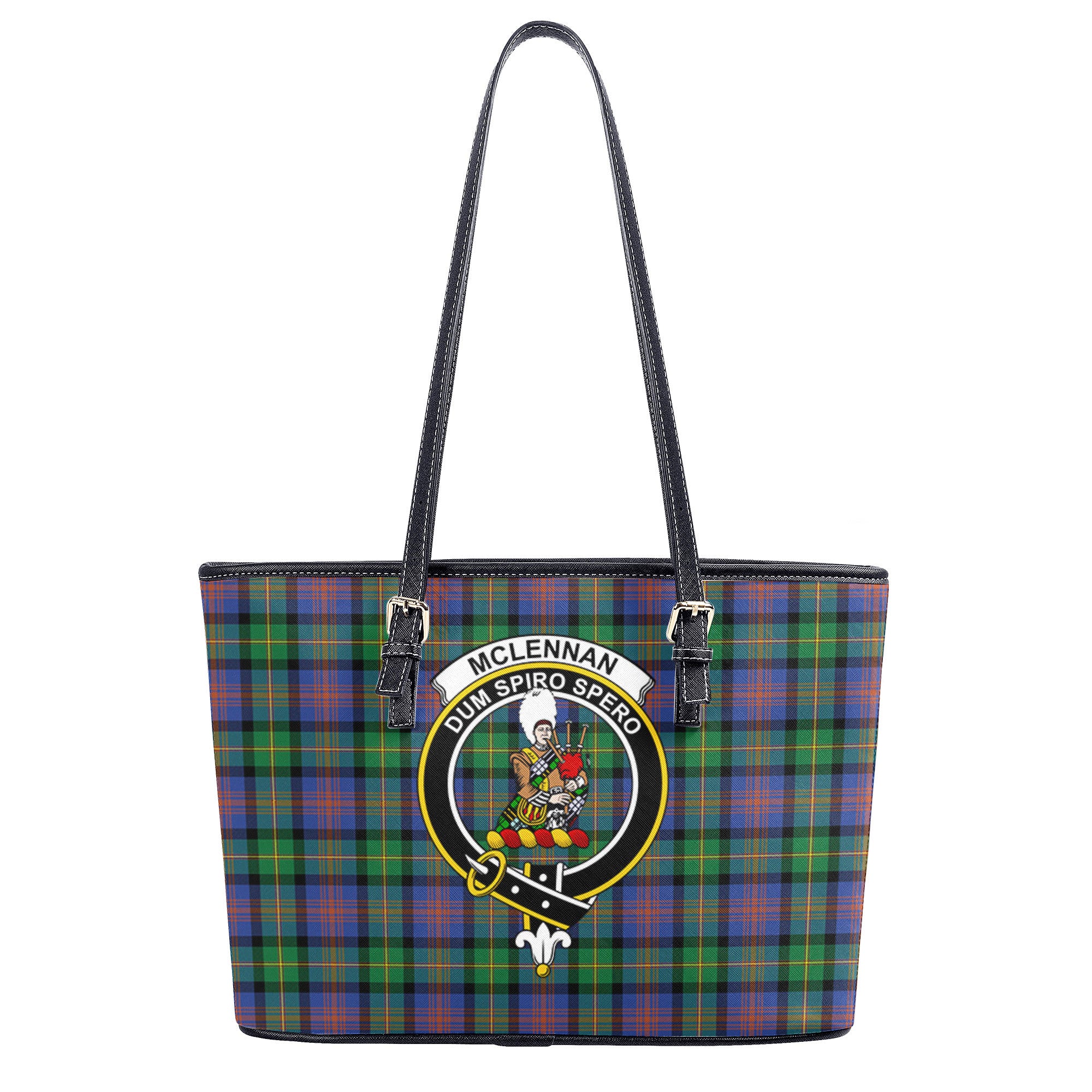 McLennan Ancient Tartan Crest Leather Tote Bag