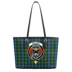 McLeod of Skye Tartan Crest Leather Tote Bag