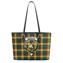 McMillan Old Modern Tartan Crest Leather Tote Bag