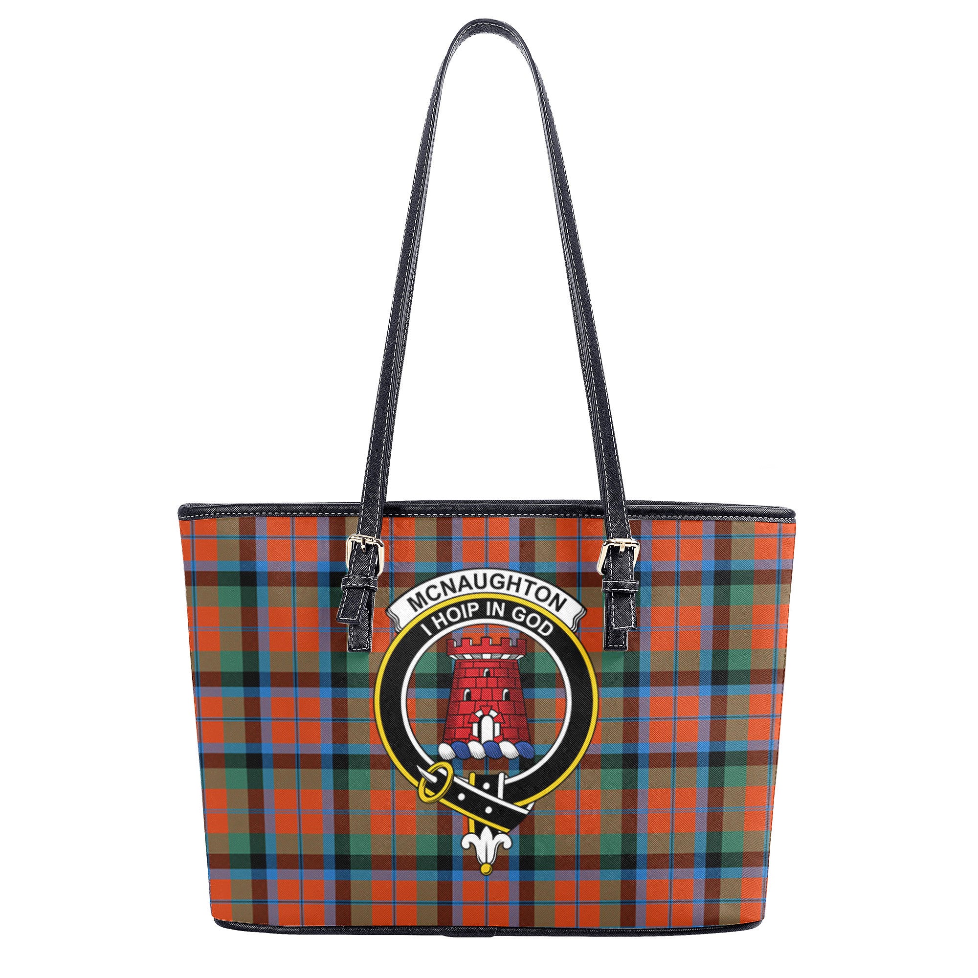 McNaughton Ancient Tartan Crest Leather Tote Bag