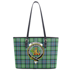 McThomas Ancient Tartan Crest Leather Tote Bag