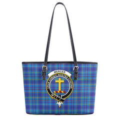 Mercer Modern Tartan Crest Leather Tote Bag