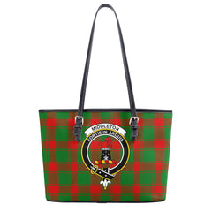 Middleton Modern Tartan Crest Leather Tote Bag