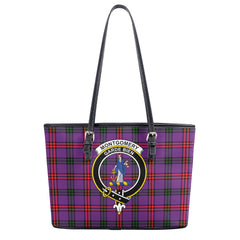 Montgomery Modern Tartan Crest Leather Tote Bag