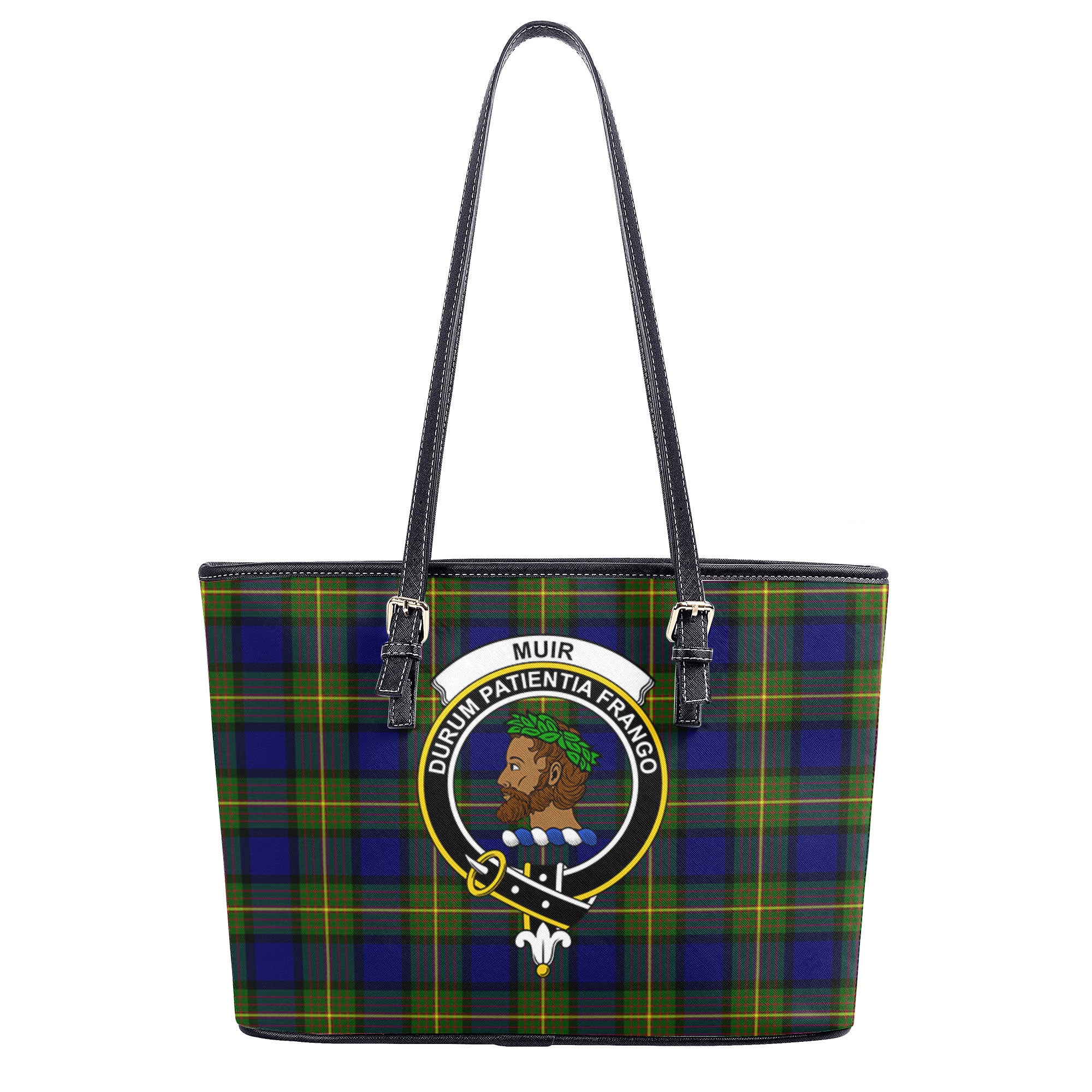 Muir Tartan Crest Leather Tote Bag