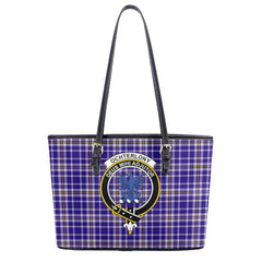 Ochterlony Tartan Crest Leather Tote Bag