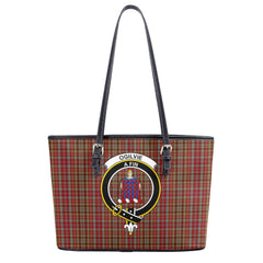 Ogilvie Tartan Crest Leather Tote Bag