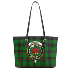 Primrose Tartan Crest Leather Tote Bag