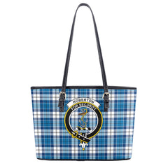 Roberton Tartan Crest Leather Tote Bag