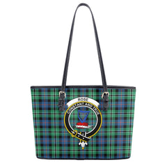 Rose Hunting Ancient Tartan Crest Leather Tote Bag