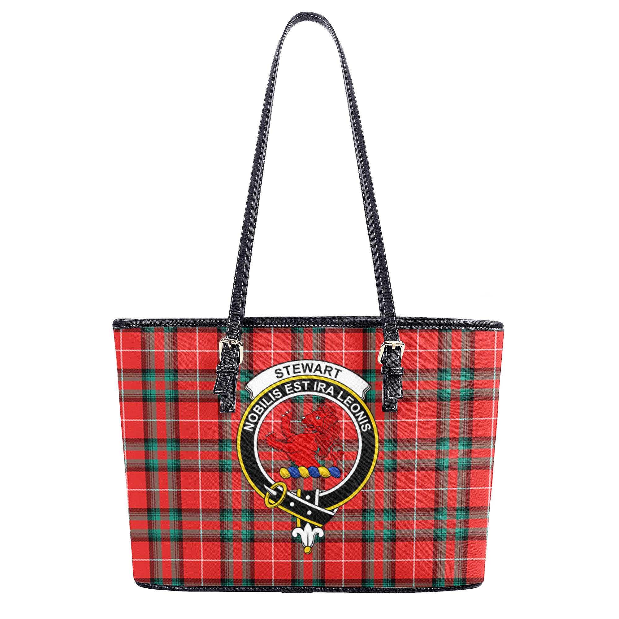 Stewart (Stuart) of Bute Tartan Crest Leather Tote Bag