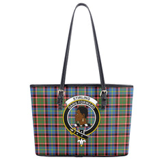 Stirling (of Keir) Tartan Crest Leather Tote Bag